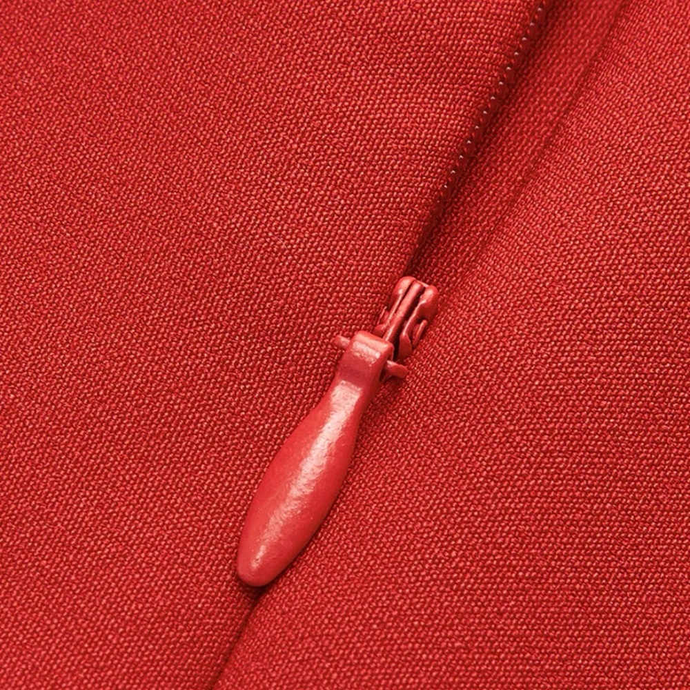 Commense Elegant Scarlet Long Sleeve Dress - Picture 4 of 4